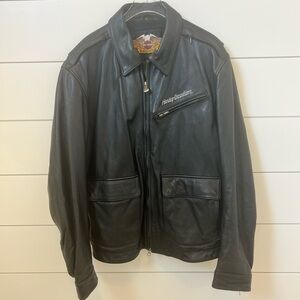 Vintage EUC Harley-Davidson Black Leather Bomber Jacket